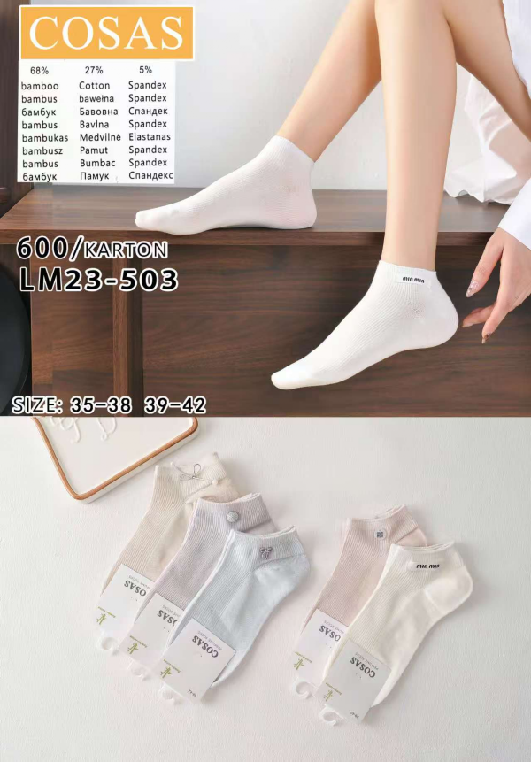 Skarpety damskie Roz 35-42, 1 kolor Paczka 40 szt